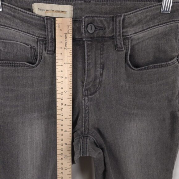 ANTHROPOLOGIE PILCRO Women’s Mid Rise Jeans Black Skinny No Size Tag 27 - Picture 5 of 12
